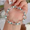 Pulsera de Cristal de Té Natural de 12 mm Moda para Mujer Lujo Ligero Diseño Nicho de Alta Gama Pulsera de Cristal de Cuentas Grandes