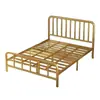 Cama de Hierro Moderna, Sencilla y Económica, Cama Individual de 1.35m para Dormitorio, Apartamento de Alquiler, Uso Doméstico, Cama con Estructura de Hierro