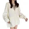 Sudadera Abrigo Mujer Primavera y Otoño Ropa Exterior talla grande Holgado Estilo Perezoso Con Capucha Estampada