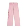 Calça Esportiva Casual com Estampa de Letras Focada em Design, Nicho, Perna Reta, Dança Jazz, Modelagem Solta, Versátil, Calça de Perna Larga
