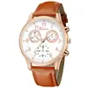 Reloj de Pulsera de Cuero para Hombre Más Vendido Transfronterizo Geneva Nuevo Tres Ojos Negocios Reloj de Cuarzo Reloj para Hombre Venta al por Mayor