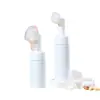 Botella de Mousse Limpiador Blanco Plástico PET Tipo Prensa Botella Espumosa para Limpiador Facial 100-250ml Botella Espumosa con Cabezal de Cepillo