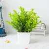 Flores Artificiales Transfronterizas Eucalipto Bonsái Decoración de Escritorio para Sala de Estar en Casa Mini Adornos de Flores Falsas de Plástico