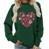 Moletom Pulôver Gola Redonda Feminino Estampa Cor de Coração de Pata de Cachorro Tamanho Europeu Moda Casual Caimento Solto Comércio Exterior Mercadorias Transfronteiriças
