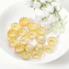 Mia fábrica venta al por mayor accesorios de joyería hechos a mano material diy venta caliente soporte de cuentas metálicas soporte de flor con cuentas sombrero de flor dorado
