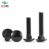 Parafusos de Carrinho de Aço Inoxidável 304 Preto com Múltiplas Cabeças, Suportes de Ponte com Cabeça Semicircular e Pescoço Quadrado, Parafusos Quadrados de Cabeça Chata M4, M5, M6, M8