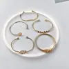 Moda Europea y Americana Elegante Exagerado Simple Estilo Apilado Nudoso Geométrico Apertura Asimétrica Pulsera Juego de Cinco Piezas de Joyería de Mano