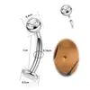 Anel de Umbigo Curvo Popular de Aço Inoxidável Transfronteiriço Piercing com Múltiplos Diamantes Unha de Umbigo Fabricante Unha de Umbigo da Moda Pronta Cravejada com Diamantes