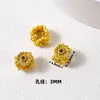 Acessórios de cristal DIY para pulseiras, contas espaçadoras douradas com areia, materiais para joias banhados a ouro cobre e acessórios de cordão feitos à mão