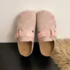 Zapatos de mujer estilo Birkenstock con suela gruesa, diseño con sentido, semi-slip-on, nuevos 2026 primavera y otoño, para exteriores, de un solo paso, zapatillas retro de punta cerrada