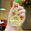 Llavero de Rosa Acrílica con Relleno Líquido, Accesorio Creativo de Campana, Colgante en Forma de Corazón para Bolsos