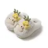 Pantuflas de algodón de suela gruesa con diseño de dibujos animados, nuevo estilo otoño/invierno 2026, pantuflas de interior cálidas y acogedoras, esponjosas y lindas