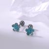 Aretes de Flor de Uña de Hueso de Tremella S925 Pequeña Margarita Cóclea Tornillo Colorido Simple Combinable Dulce Joyería para la Oreja