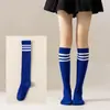 Meias 3/4 Femininas Europeias e Americanas Cruzadas Estilo Cosplay Japonês com Pernas JK Pernas Finas Cano Longo Meias para Coxa
