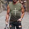 Europa y Estados Unidos verano transfronterizo nuevo comercio exterior para hombre Amazon chaleco explosivo impresión degradada 3D cuello redondo chaleco para hombre