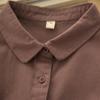 Rhythm Algodón Cepillado Otoño e Invierno Cuello Redondo Versátil Camisa para Superponer Ropa Interior Femenina Color Sólido Holgada Ropa de Trabajo Camisa Casual