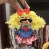 Encantador perrito peludo con la lengua fuera, llavero para bolso, colgante de dibujos animados natural, semillas de terapia de sonido curativas, popular en zonas escénicas, amuleto divertido y adorable