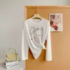 Blanco Ligeramente Transparente Delgado Estampado Digital Letras Estampado Animal Ropa con Protección Solar para Mujer, Hermoso Top Veraniego Transparente para Aire Acondicionado para Mujer