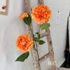 Flor artificial de boda de 3 cabezas con fragancia oscura, flor falsa, crisantemo Fushou, decoración del hogar, conjunto de boda, decoración floral suave, arreglo floral