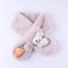 Novo cachecol infantil outono e inverno pelúcia pai-filho coelho rabanete fofo espessado desenho animado imitação pele de coelho cachecol de bebê