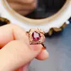 Anillo Popular de Granate Natural al por Mayor de Fábrica Plata S925 Incrustado con Piedra Principal 5*5 Joyería de Lujo Venta Directa de Fábrica