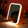 Espejo de maquillaje LED con luz de tres colores, espejo de tocador de escritorio con espejo de relleno de luz para dormitorio de estudiantes, espejo de princesa.