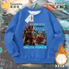 Moletom Delta Force Clothing Temático de Ação Lobo Vermelho Corrosão Rosa Dourada Gola Redonda para Homens e Crianças Manga Longa