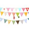 Decoración de fiesta de cumpleaños infantil bandera triangular de lunares de amor diseño de fiesta de cumpleaños de un año y un mes de bebé banderín de tirar