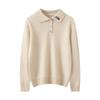 Suéter de Cachemir con Cuello Polo y Flecos para Niños y Niñas, Niños Medianos y Grandes, Suéter de Punto de Cachemir, Camiseta Base, Bordado de Erizo Lindo