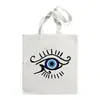 Bolsa de Lona Estampada com Olho Grego Azul Turco Bolsa de Ombro Bolsa Dobrável Bolsa Tote Bolsa de Compras Comércio Exterior
