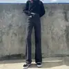 Jeans negros y grises de pierna ancha para mujer, nuevo estilo primavera-verano 2026, cintura alta Hyuna, fluidos, holgados, pierna recta, pantalones largos hasta el suelo