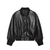 Moda Urbana Transfronteriza Europea y Americana Nueva Chaqueta Bomber de Verano para Mujer de Cuero Sintético Europea y Americana