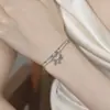 Pulsera Candado de Paz para Mujer, Plata 925, Cuentas Redondas de Doble Capa, Sencilla y Elegante, Joyería de Moda Estilo Ins, Lujo Ligero, Nicho, Accesorio Versátil
