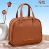 Bolsa de Maquiagem de Alto Valor em Formato de Meia-Lua com Armazenamento Dividido, Grande Capacidade, Estilo Ins, Sensação de Luxo, Necessaire com Separação para Seco e Molhado