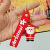 Chaveiro do Papai Noel, boneco de neve de Natal, figura de rena em silicone, chaveiro de carro, pingente para bolsa, pequeno presente