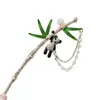 Nueva Horquilla de Bambú Colgante Estilo Chino Panda, Accesorio Versátil para el Cabello Estilo Antiguo Hanfu con un Diseño Animal de Nicho