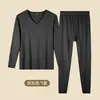 Ropa de otoño para hombre con forro polar, pantalones largos, traje de ropa interior térmica, camiseta base, para hombre y mujer, engrosada, otoño e invierno