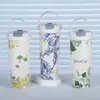 Taza Termo con Revestimiento Interior de Cerámica, Taza Portátil de Alta Apariencia con Popote, Taza de Café de Acero Inoxidable, Taza de Hielo Grande para Coche