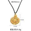 Novo Pingente de Bússola Dourada Imitação Estilo Chinês com Strass, Colar de Ouro Areia de Alta Qualidade para Mulheres, Fabricante de Joias Vintage Que Não Desbota