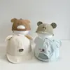 Gorra Infantil de Osito para Primavera y Otoño, Gorra Combinable para Bebé, Gorra de Béisbol Bordada, Sombrero de Sol Fino de Verano para Niños y Niñas