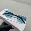 Gafas de Lectura de Alta Gama de Moda Sin Montura Venta Caliente Corte Biselado Artesanía de Diamante Textura Lentes Color Té Gafas de Lectura para Mujer