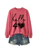 Amazon eBay estación independiente moda versátil mujer hola 40 corazón cuello redondo manga larga sudadera comercio exterior transfronterizo