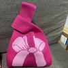 Estoque Disponível Dia da Mulher Bolsa de Tricô Presente Bolsa de Tricô Flor Tulipa Bolsa de Mão Bolsa de Presente Lembrança Pode Ser Personalizada