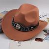 Chapéu Top Étnico Chapéu de Cowboy Ocidental Xizang Xizang Chapéu de Performance Chapéu de Lã Chapéu de Lã Retrô Centro-Europeu e Americano