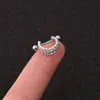 Pendientes de acero inoxidable con forma de U y aguja fina para mujer, con nueva personalidad de Europa y Estados Unidos, con perforación de circonita transfronteriza, suministro de joyería
