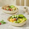 Plato de frutas estilo crema sala de estar plato de frutas para el hogar mesa de centro plato de frutas secas de alta gama plato de dulces de lujo ligero frutero para exhibir bocadillos