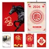 Calendário Personalizado 2026 Novo Impressão Publicitária Criativa Calendário do Ano do Cavalo Transfronteiriço Encadernação com Argolas Visão Corporativa Seguro Estampagem a Quente