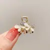 Pinza de Tiburón de Metal con Perlas de Lujo Ligero Estilo Coreano de Verano para Mujer, Pinza Simple para Medio Recogido, Accesorio para el Cabello No Dañino, Pinza al por Mayor
