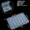 Caja de almacenamiento de escritorio de plástico con rejilla, 10, 15 y 24 botones transparentes, para accesorios de pesca, joyería y cosméticos.
