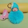 Llavero Colgante de Bolso Esponjoso de Muñeca de Bola de Pelo con Cadena de Bolas Calientes Transfronterizo Joyería de Estilo Adorable para Niñas